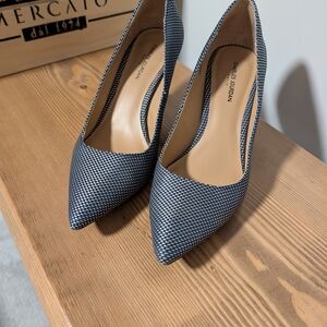 Charles Jourdan Paris Teresa Blue Woven Pointed Toe Pumps - Size 8.5